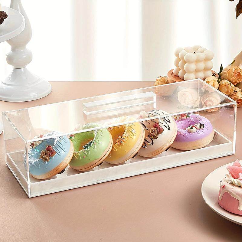 亚克力透明面包盒矩形蛋糕托盘展示盖蛋糕盘甜点心盘蛋糕架展示盒
