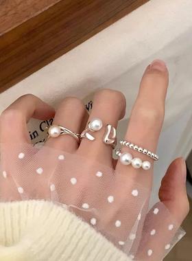 名尚家925银珍珠戒指合集女手饰