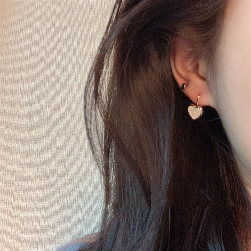 桃心小愛心氣質耳環2025新款耳飾