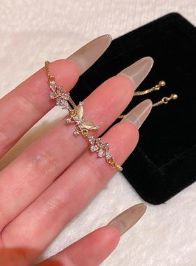 韩系精致猫眼石蝴蝶手链女轻奢