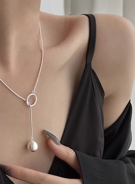 简约圆球流苏项链女时尚个性百搭