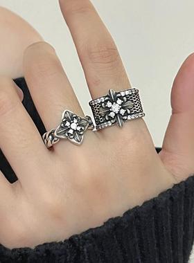 复古重工时尚十字架戒指男女个性