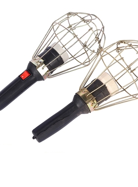 黑色橡皮铁网行灯防爆防摔手提灯检修灯移动灯工作灯罩头照明灯