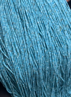 美国松 1mm 2mm松石桶珠 管珠散珠浅蓝色松石diy配珠配链
