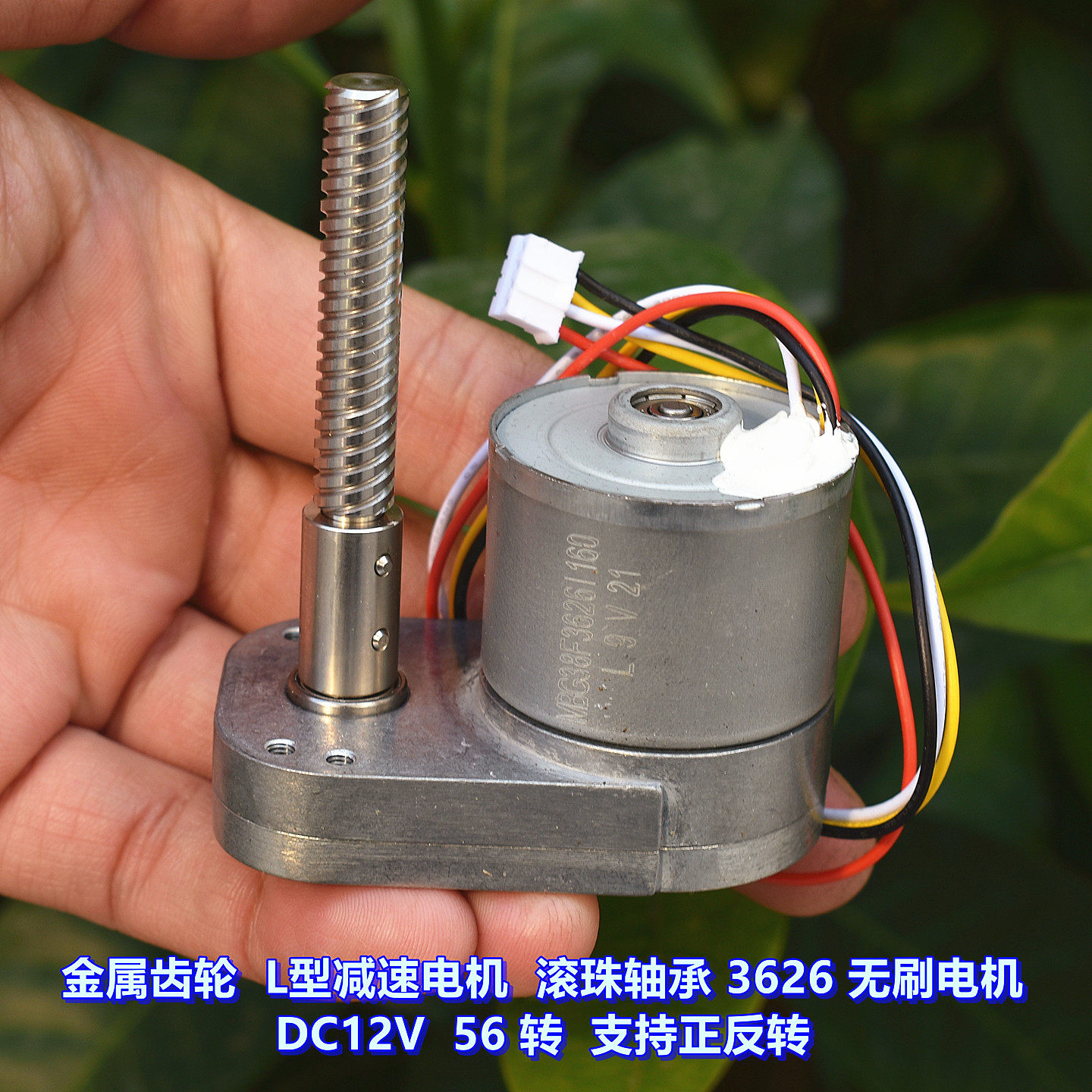 全金属齿轮L型减速电机DC12V图片
