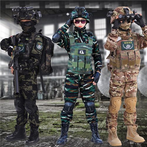 迷彩服套装儿童特种兵套装迷彩服男童迷彩表演服圣诞节儿童服装冬