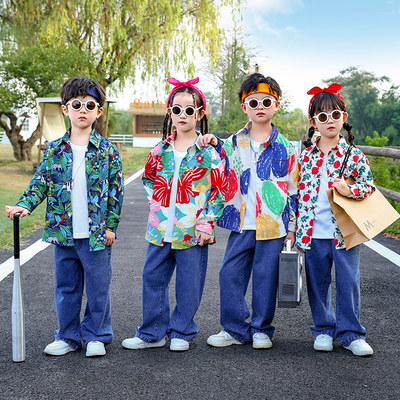 8090儿童衬衫复古小学生怀旧运动会演出服表演衣服年代服装花港风