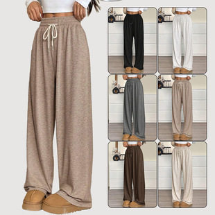 Solid Color Women's Casual Pants Loose Fit Work Trousers女裤