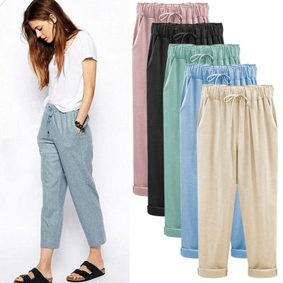 Large size women's thin harem pants loose cropped trousers