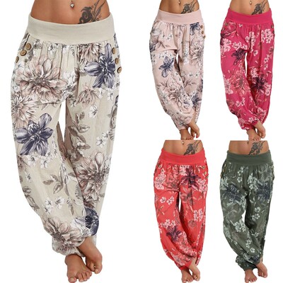 Women Print Baggy Harem Pants Causal Hippie Joggers Pants