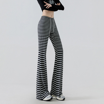Women's Striped Slim-Fit Casual Home Pants女式修身显瘦休闲裤