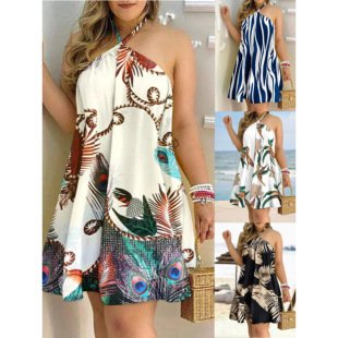 halter tie dress off 露肩系带女裙 shoulder women New loose