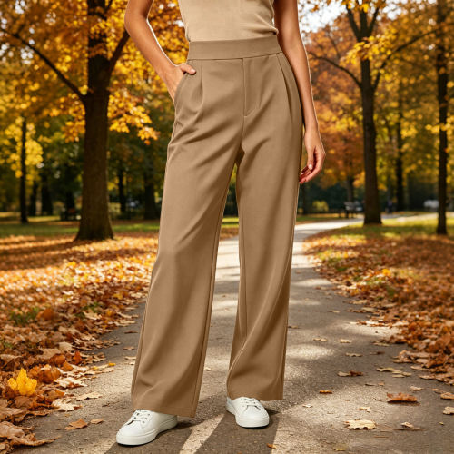 New Comfy High-Waist Wide-Leg Pants for Women 通勤女式阔腿裤