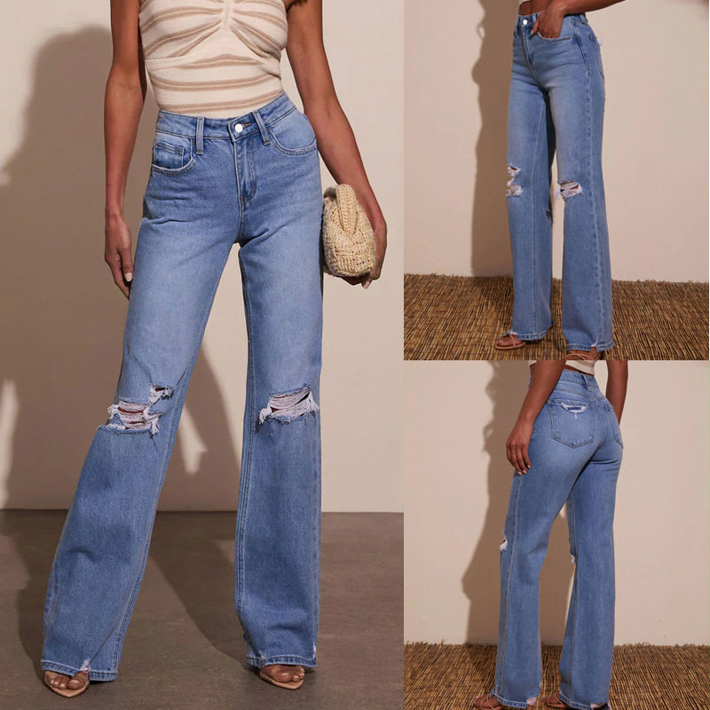 New Ripped Stretch Fashion Women's Jeans破洞弹力时尚牛仔女裤