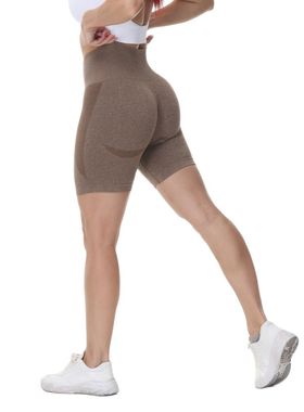 2022 summer new women high waist hip lift smiley yoga shorts