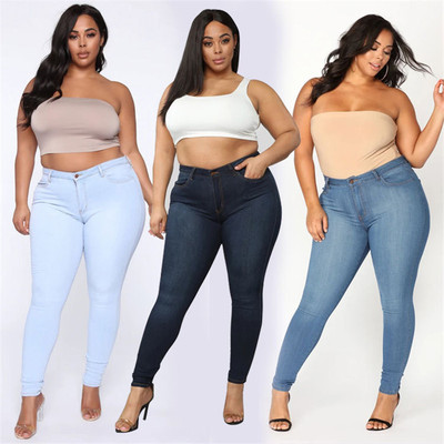Plus size jeans XL-5XL women's high waist skinny denim jean