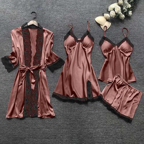 Sexy Robe and Pajama Homewear Set for Women 性感睡袍女式套装