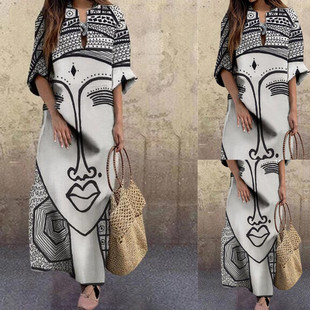 Plus 连衣裙 时尚 Dress Size Loose Printed Fashion Women New