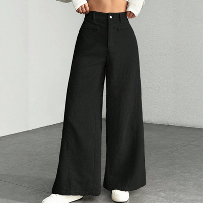 New Casual Women's Workwear Wide-Leg Pants休闲女通勤阔腿长裤