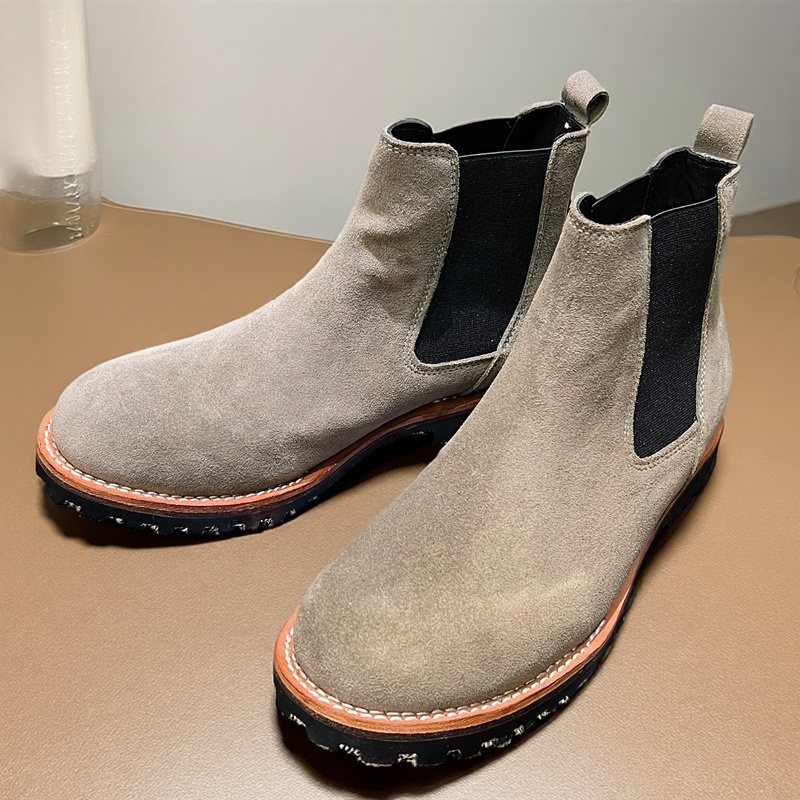 固特异复古牛反绒皮潮流切尔西靴