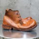意大利植鞣头层牛皮底手工装 靴真皮复古英伦风马丁靴圆头中帮男鞋