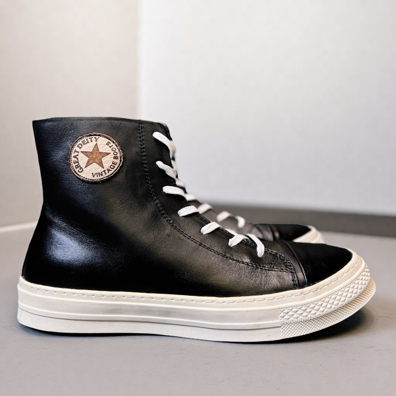 英伦风复古高帮全头层牛皮板鞋手工装马丁短靴厚底伞兵靴潮流男鞋