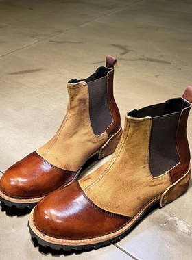 美式复古户外骑行靴真皮切尔西马丁沙漠短靴男高帮工装机车鞋潮牌