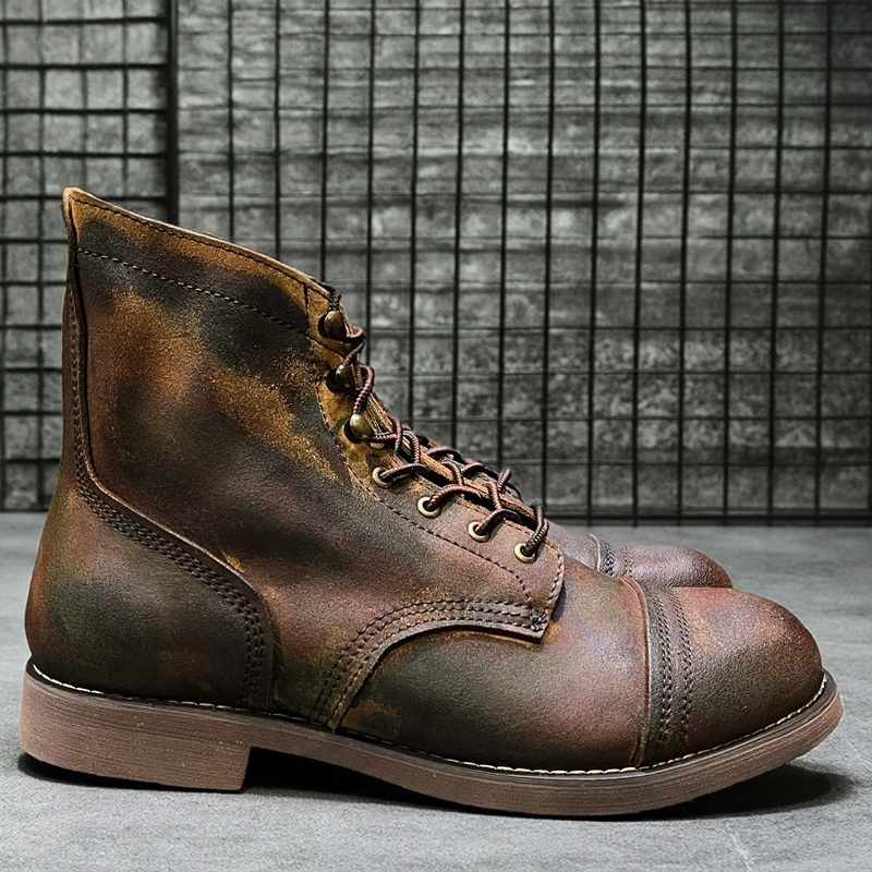 做旧复古手工翻毛皮马丁靴英伦风