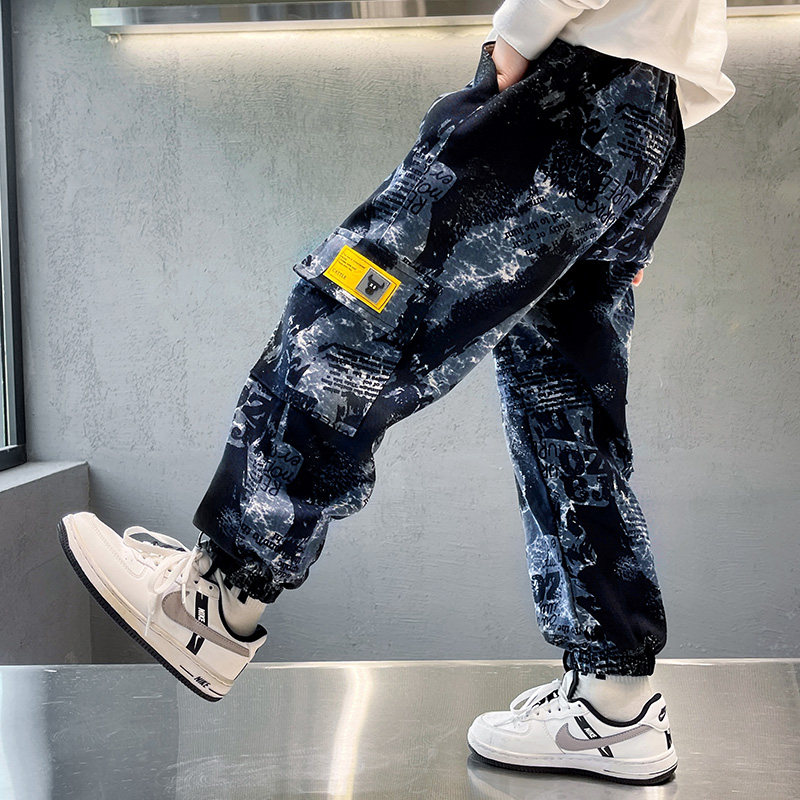 男童裤子儿童迷彩休闲裤长裤童装春秋款全棉裤子5岁6岁7岁9岁14岁