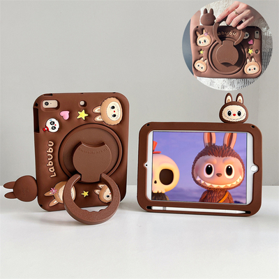 趴趴拉布布360度旋转支架适用华为MatePad11.5s/Air/SE保护套带笔槽荣耀V9平板X9Pro可爱M6畅享2硅胶V6卡通壳