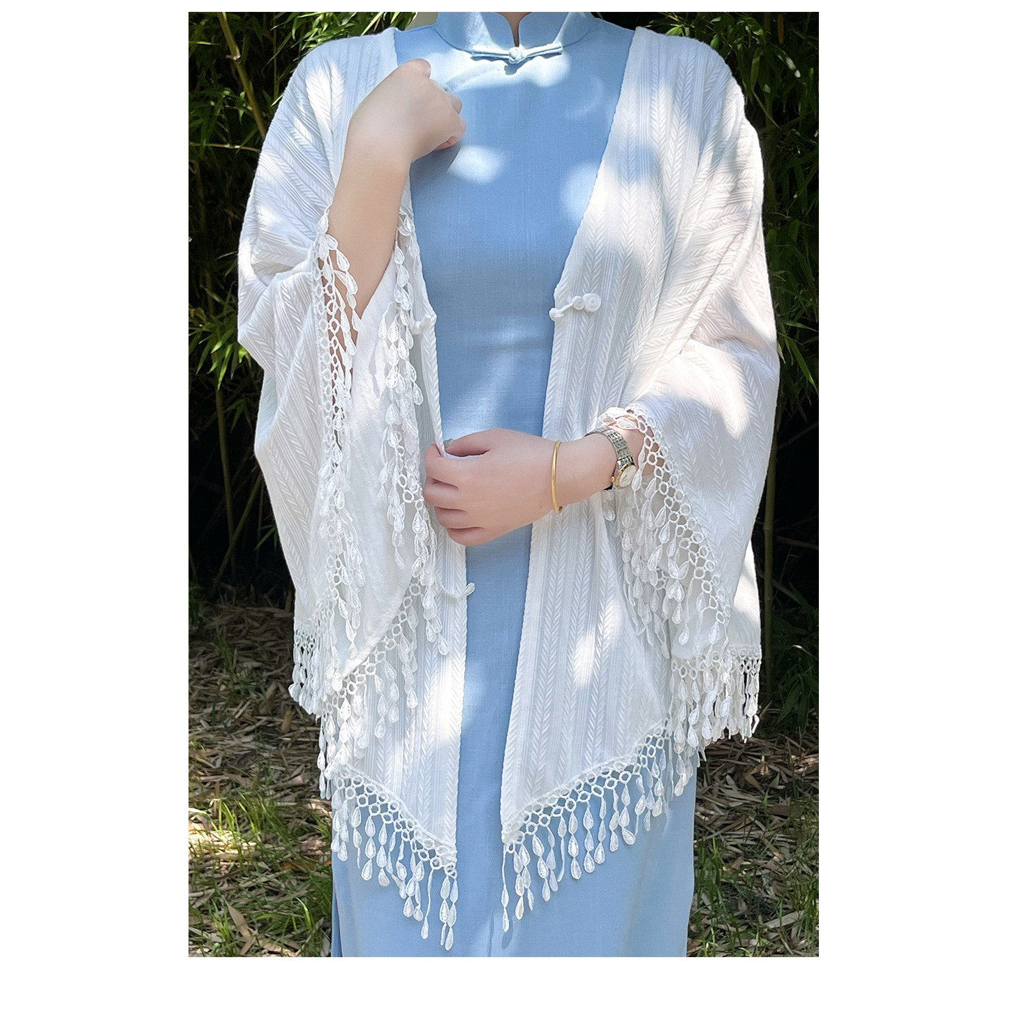 旗袍披肩流苏外搭百搭遮肉开衫婚纱礼服外搭订婚伴娘防晒女外套夏