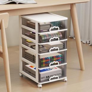 透明桌下收纳盒抽屉式书桌上收纳柜文具办公工位文件化妆品储物盒