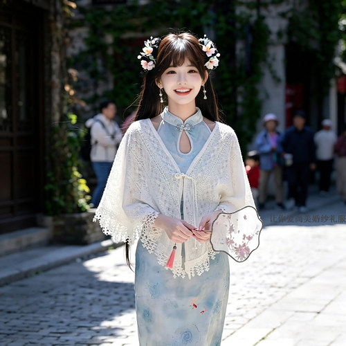 披肩配旗袍春夏薄云肩晚礼服披肩