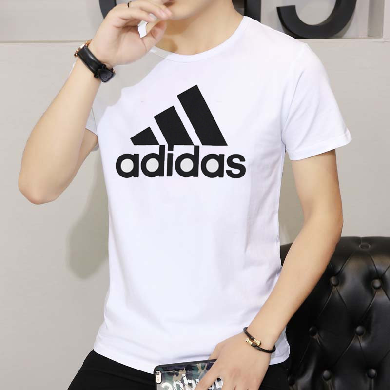 阿迪达斯短袖男装2023夏季新款运动服宽松纯棉半袖白t恤潮gl3708