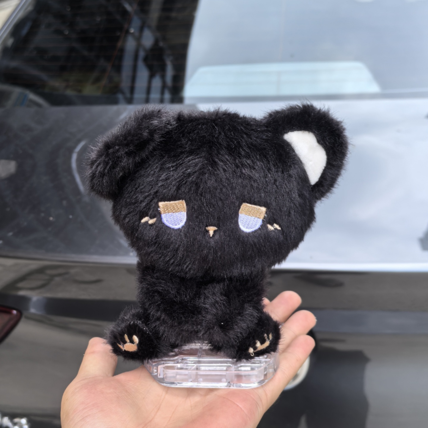 可爱小黑猫车尾挂件公仔快拆卡扣车外装饰玩偶汽车后备箱摆件娃娃