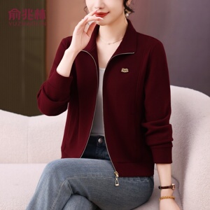 俞兆林立领减龄大码春秋女外套
