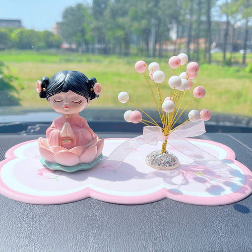 古风佛系汽车摆件情绪解压车载仪表台装饰物摆台车内女士汽车用品