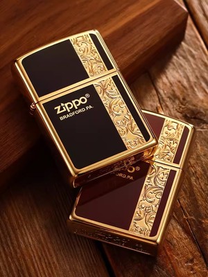 zippo起源唐草花黄铜送礼唐草