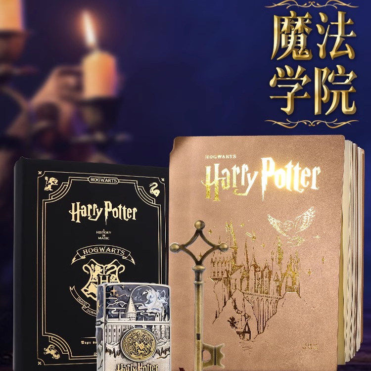 Zippo官方正品打火机魔法学院-哈利可转动珐琅防风煤油打火机