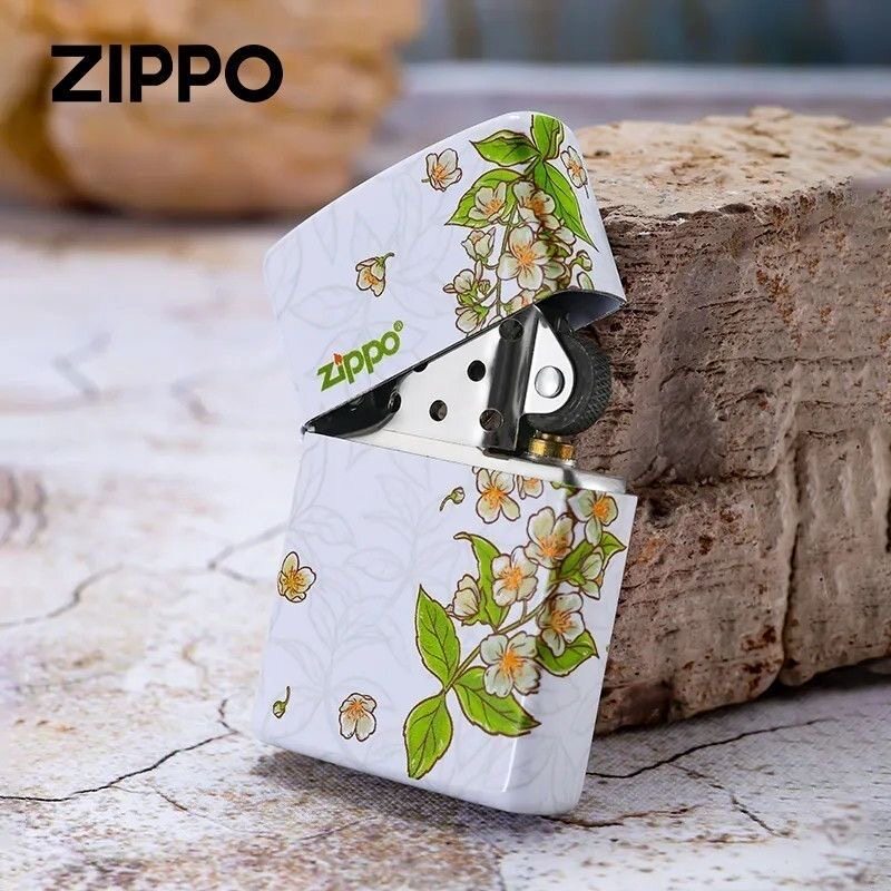 ZIPPO正品打火机 夜光春绘的茉莉彩印专属520送情人防风煤油