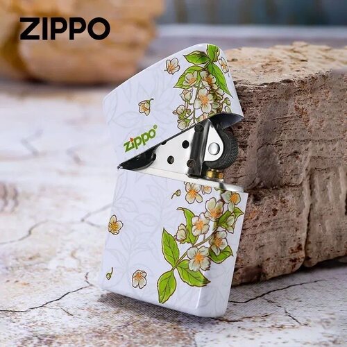 ZIPPO正品打火机 夜光春绘的茉莉彩印专属520送情人防风煤油