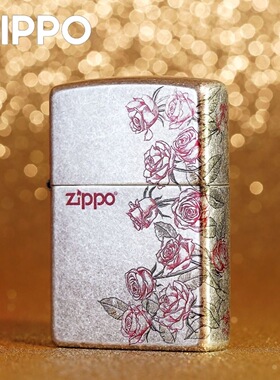zippo古银玫瑰打火机正品2026年情人节送男朋友老公生日礼物」