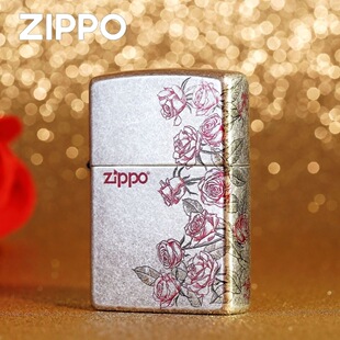 zippo古银玫瑰打火机正品2026年情人节送男朋友老公生日礼物」