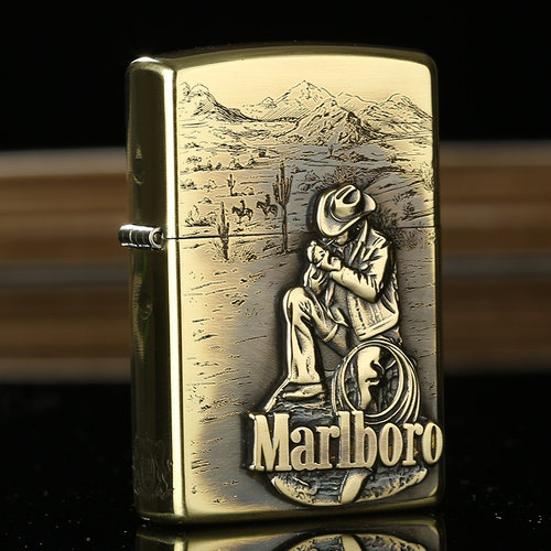 zippo正版盔甲万宝路送礼打火机