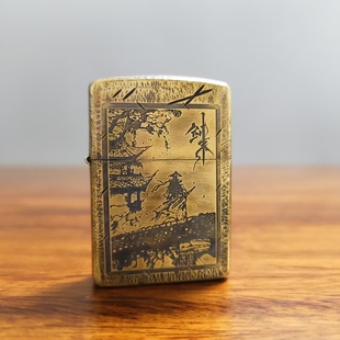 zippo美国正品打火机纯铜盔甲意中人加厚手雕剑来动漫潮玩男士