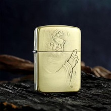 ZIPPO之宝正版打火机简笔钟馗1941B黄铜浮雕防风煤油送男生日礼物