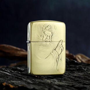 ZIPPO之宝正版打火机简笔钟馗1941B黄铜浮雕防风煤油送男生日礼物