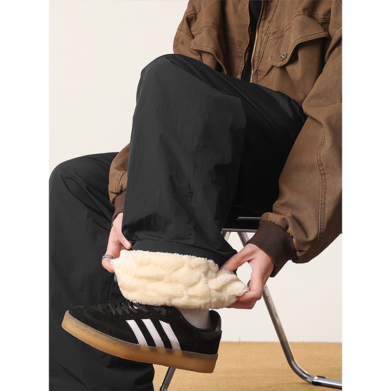 羊羔毛加绒卫裤男女冬季加厚