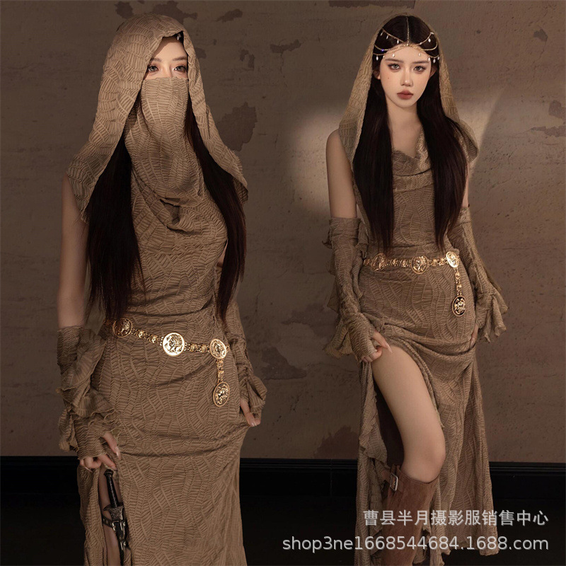 新款影楼异域西域公主废土沙漠旅拍气质敦煌网红同款风旅写真服饰