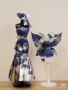 霸王茶姬环保服装废物利用儿童时装秀女孩创意风科技节中国风主题